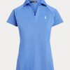 Mavi Kadın Ralph Lauren Taraklı-Platinli File Polo Tişörtler Mavi Kadın Ralph Lauren Taraklı-Platinli File Polo Tişörtler
