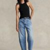 Mavi Kadın Ralph Lauren Yüksek Bel Dar Kesim Kot Pantolon Mavi Kadın Ralph Lauren Yüksek Bel Dar Kesim Kot Pantolon