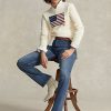 Mavi Kadın Ralph Lauren Yüksek Bel Düz Kot Pantolon Mavi Kadın Ralph Lauren Yüksek Bel Düz Kot Pantolon