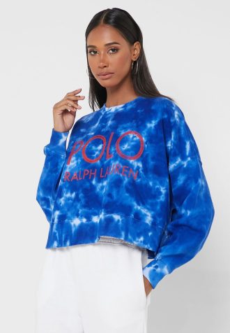 Mavi Kadın Ralph Lauren Yuvarlak Yaka Örme Sweatshirt