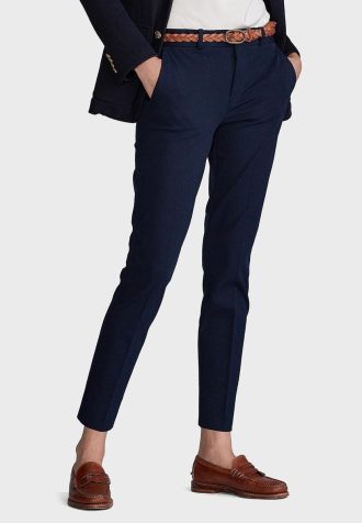 Çikolata Kadın Ralph Lauren Kuzu Derisi Süet Yama Cepli Geniş Paça Pantolon