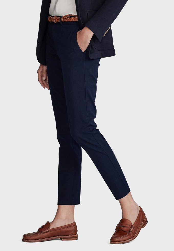 Çikolata Kadın Ralph Lauren Kuzu Derisi Süet Yama Cepli Geniş Paça Pantolon