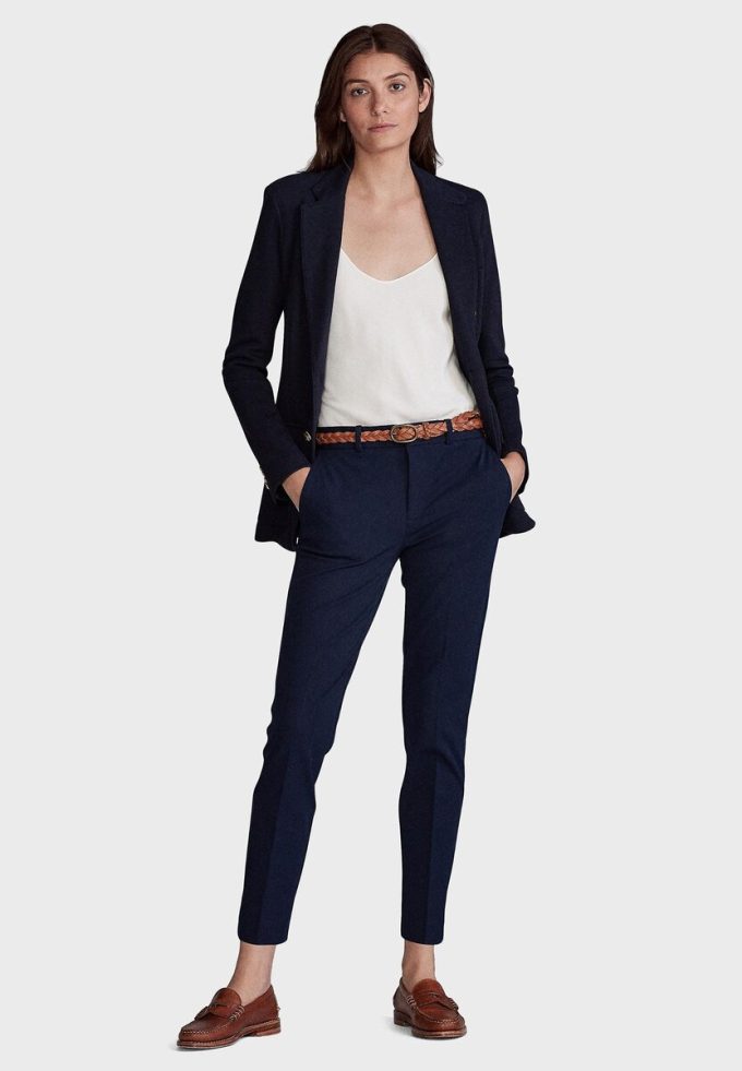 Çikolata Kadın Ralph Lauren Kuzu Derisi Süet Yama Cepli Geniş Paça Pantolon