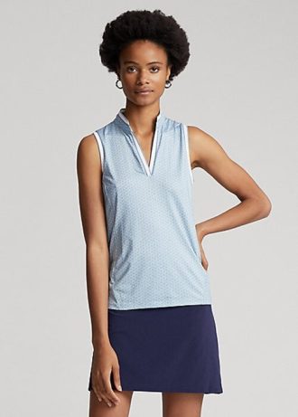 Mavi Kadın Ralph Lauren Özel Kesim Kolsuz Pike Gömlekler