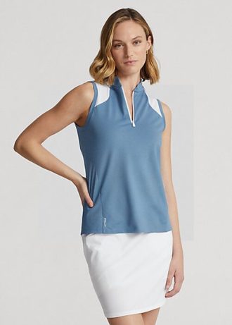 Mavi Kadın Ralph Lauren Özel Kesim Kolsuz Pike Gömlekler