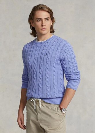Mor Erkek Ralph Lauren Kablo Örgülü Pamuklu Kazak Mor Erkek Ralph Lauren Kablo Örgülü Pamuklu Kazak