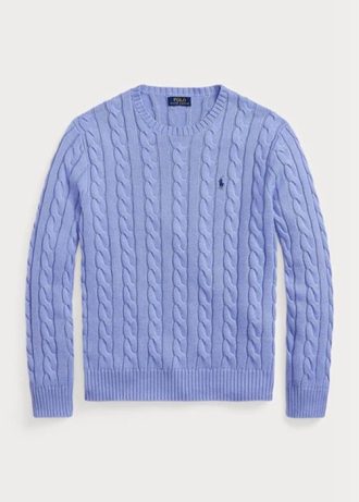 Mor Erkek Ralph Lauren Kablo Örgülü Pamuklu Kazak Mor Erkek Ralph Lauren Kablo Örgülü Pamuklu Kazak