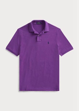Mor Erkek Ralph Lauren Özel Slim Fit File Polo Tişörtleri
