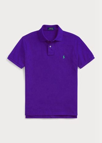 Mor Erkek Ralph Lauren Özel Slim Fit File Polo Tişörtleri