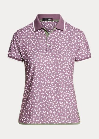 Mor Kadın Ralph Lauren Özel Kesim Esnek Jersey Polo Tişörtleri