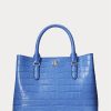 New England Blue Kadın Ralph Lauren Kabartmalı Deri Orta Boy Marcy Çanta New England Blue Kadın Ralph Lauren Kabartmalı Deri Orta Boy Marcy Çanta