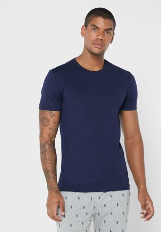 Çok Renkli Erkek Ralph Lauren 3’lü Paket Çeşitli Yuvarlak Yaka Tişörtler