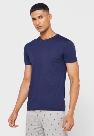 Çok Renkli Erkek Ralph Lauren 3’lü Paket Çeşitli Yuvarlak Yaka Tişörtler
