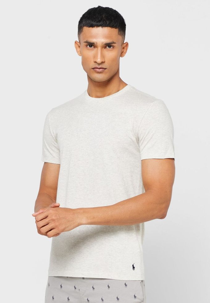 Çok Renkli Erkek Ralph Lauren 3’lü Paket Çeşitli Yuvarlak Yaka Tişörtler