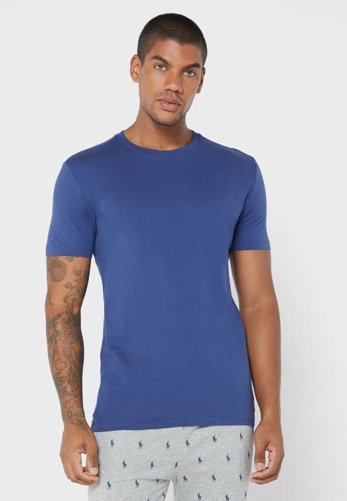 Çok Renkli Erkek Ralph Lauren 3’lü Paket Çeşitli Yuvarlak Yaka Tişörtler