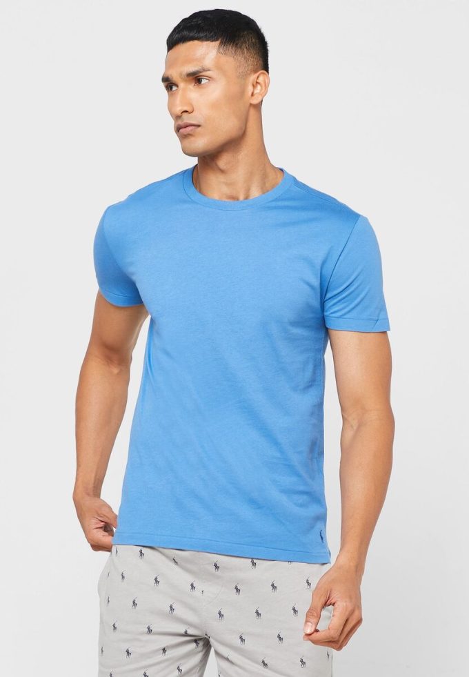 Çok Renkli Erkek Ralph Lauren 3’lü Paket Çeşitli Yuvarlak Yaka Tişörtler