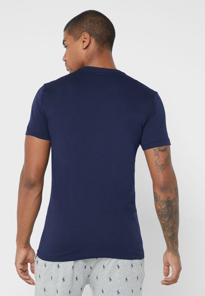 Çok Renkli Erkek Ralph Lauren 3’lü Paket Çeşitli Yuvarlak Yaka Tişörtler