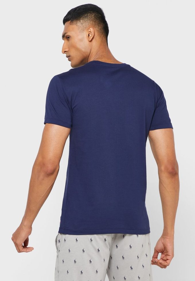 Çok Renkli Erkek Ralph Lauren 3’lü Paket Çeşitli Yuvarlak Yaka Tişörtler