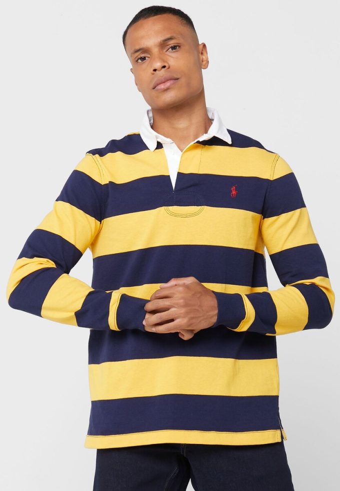 Çok Renkli Erkek Ralph Lauren Çizgili Polo Tişörtler Çok Renkli Erkek Ralph Lauren Çizgili Polo Tişörtler