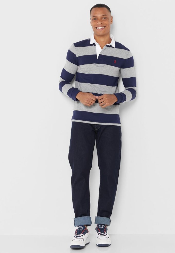 Çok Renkli Erkek Ralph Lauren Çizgili Polo Tişörtler Çok Renkli Erkek Ralph Lauren Çizgili Polo Tişörtler