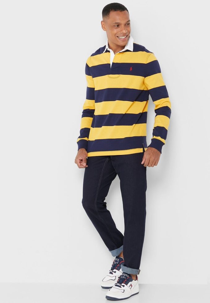 Çok Renkli Erkek Ralph Lauren Çizgili Polo Tişörtler Çok Renkli Erkek Ralph Lauren Çizgili Polo Tişörtler