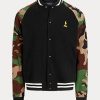 Çok Renkli Erkek Ralph Lauren Kamuflaj Kollu Polar Beyzbol Ceketleri Çok Renkli Erkek Ralph Lauren Kamuflaj Kollu Polar Beyzbol Ceketleri