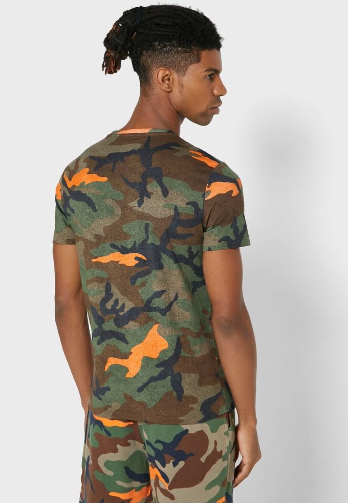 Çok Renkli Erkek Ralph Lauren Kamuflaj Yuvarlak Yaka Tişörtler Çok Renkli Erkek Ralph Lauren Kamuflaj Yuvarlak Yaka Tişörtler
