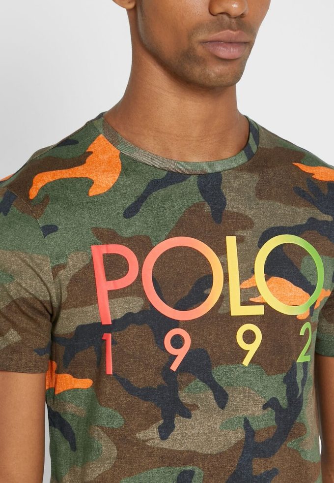 Çok Renkli Erkek Ralph Lauren Kamuflaj Yuvarlak Yaka Tişörtler Çok Renkli Erkek Ralph Lauren Kamuflaj Yuvarlak Yaka Tişörtler