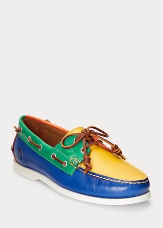 Çok Renkli Erkek Ralph Lauren Merton Renk Bloklu Deri Günlük Ayakkabılar
