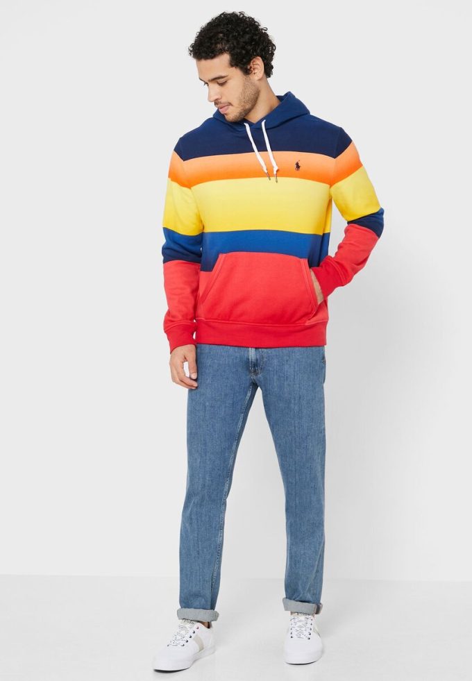Çok Renkli Erkek Ralph Lauren Renk Bloklu Kapüşonlu Üst Çok Renkli Erkek Ralph Lauren Renk Bloklu Kapüşonlu Üst