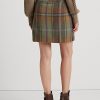 Çok Renkli Kadın Ralph Lauren Ekose Saçaklı Tweed Etekler