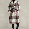 Çok Renkli Kadın Ralph Lauren Ekose Yün Karışımlı Balıksırtı Sarma Montlar