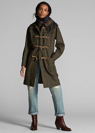 Çok Renkli Kadın Ralph Lauren Ekose Yün Spor Montları