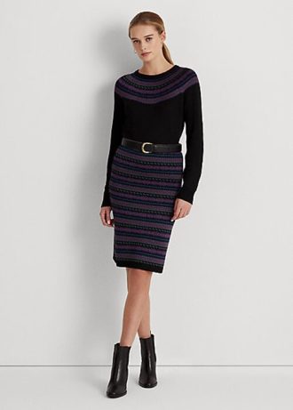 Çok Renkli Kadın Ralph Lauren Fair Isle Pamuk Karışımlı Kalem Etekler