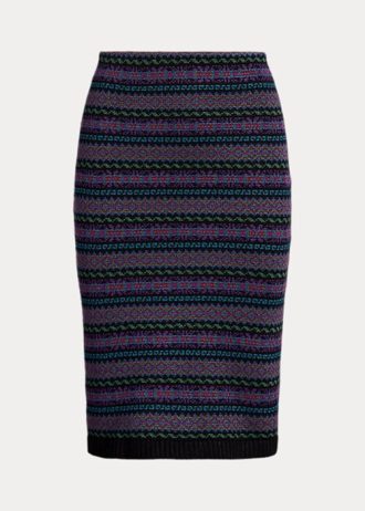 Çok Renkli Kadın Ralph Lauren Fair Isle Pamuk Karışımlı Kalem Etekler