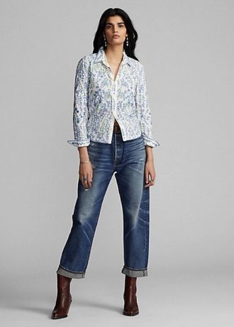 Çok Renkli Kadın Ralph Lauren Çiçek İşlemeli Pamuklu Bluz Gömlekler