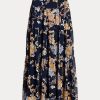 Çok Renkli Kadın Ralph Lauren Çiçekli Buruşuk Georgette Katmanlı Etekler Çok Renkli Kadın Ralph Lauren Çiçekli Buruşuk Georgette Katmanlı Etekler