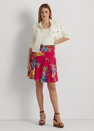 Çok Renkli Kadın Ralph Lauren Çiçekli Jorjet Etekler
