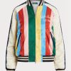 Çok Renkli Kadın Ralph Lauren Çizgili Saten Bomber Ceketler Çok Renkli Kadın Ralph Lauren Çizgili Saten Bomber Ceketler