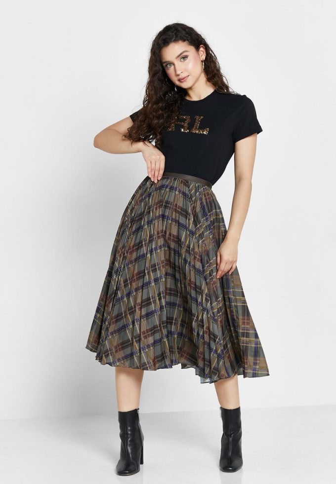 Çok Renkli Kadın Ralph Lauren Pileli Yüksek Bel Etekler Çok Renkli Kadın Ralph Lauren Pileli Yüksek Bel Etekler