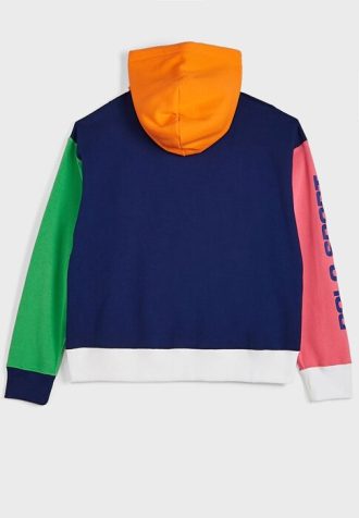 Çok Renkli Kadın Ralph Lauren Renk Bloklu Cep Detaylı Kapüşonlu Üst