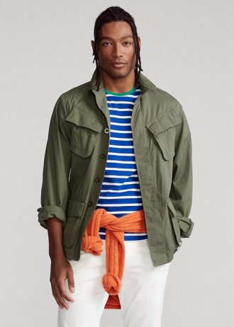 Olive Erkek Ralph Lauren Esnek Ripstop Yardımcı Takım Elbise Ceketleri