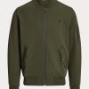 Olive Erkek Ralph Lauren Çift Örgü Bomber Ceketler Olive Erkek Ralph Lauren Çift Örgü Bomber Ceketler