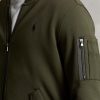 Olive Erkek Ralph Lauren Çift Örgü Bomber Ceketler Olive Erkek Ralph Lauren Çift Örgü Bomber Ceketler