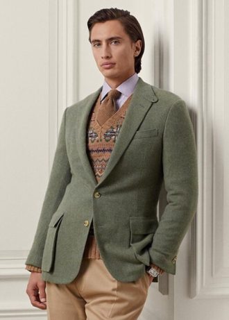 Olive Erkek Ralph Lauren Kent El Yapımı Kaşmir Spor Blazer Ceket Olive Erkek Ralph Lauren Kent El Yapımı Kaşmir Spor Blazer Ceket