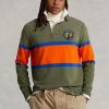 Olive Erkek Ralph Lauren Klasik Kesim Çizgili Rugby Polo Tişörtleri Olive Erkek Ralph Lauren Klasik Kesim Çizgili Rugby Polo Tişörtleri