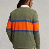 Olive Erkek Ralph Lauren Klasik Kesim Çizgili Rugby Polo Tişörtleri Olive Erkek Ralph Lauren Klasik Kesim Çizgili Rugby Polo Tişörtleri