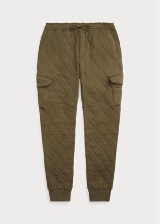 Olive Erkek Ralph Lauren Lüks Jersey Kargo Jogger Pantolon