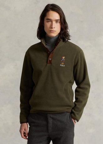 Olive Erkek Ralph Lauren Polo Ayı Fırçalanmış Polar Kazak Sweatshirt Olive Erkek Ralph Lauren Polo Ayı Fırçalanmış Polar Kazak Sweatshirt