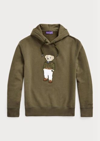 Olive Erkek Ralph Lauren Polo Ayı Polar Kapüşonlu Üst